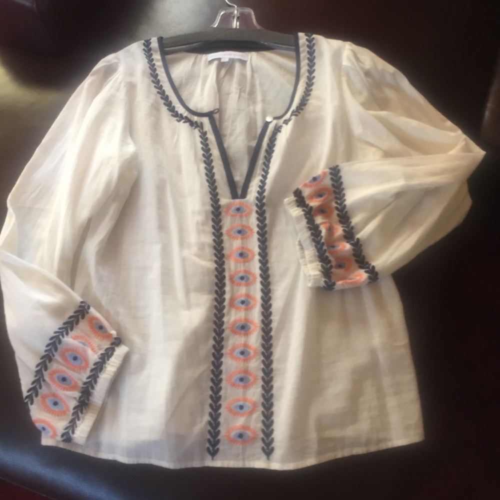 Christophe Sauvat Embroidered Peasant Top NEW